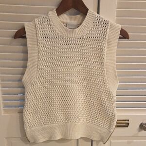 Varley Cream Sleeveless Knit Sweater